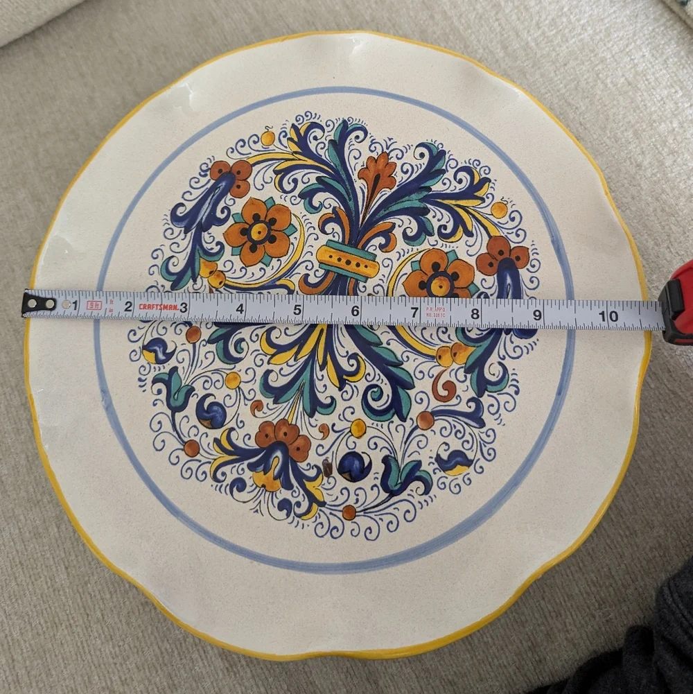 Ceramica Nova Deruta Hand Painted Cake Stand Made In Italy